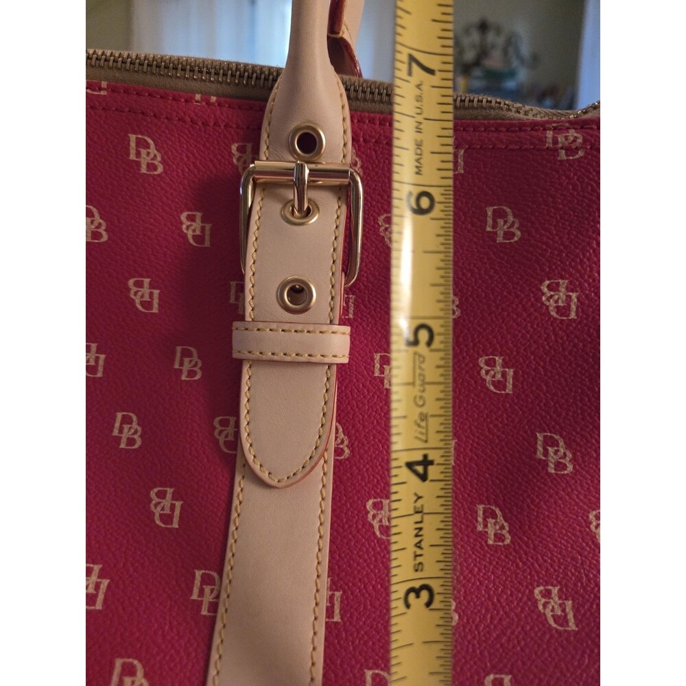 Vtg Dooney & Bourke Berry Pink Domed Satchel Bag Purse w/Accessories Pebble Lthr - Picture 3 of 7
